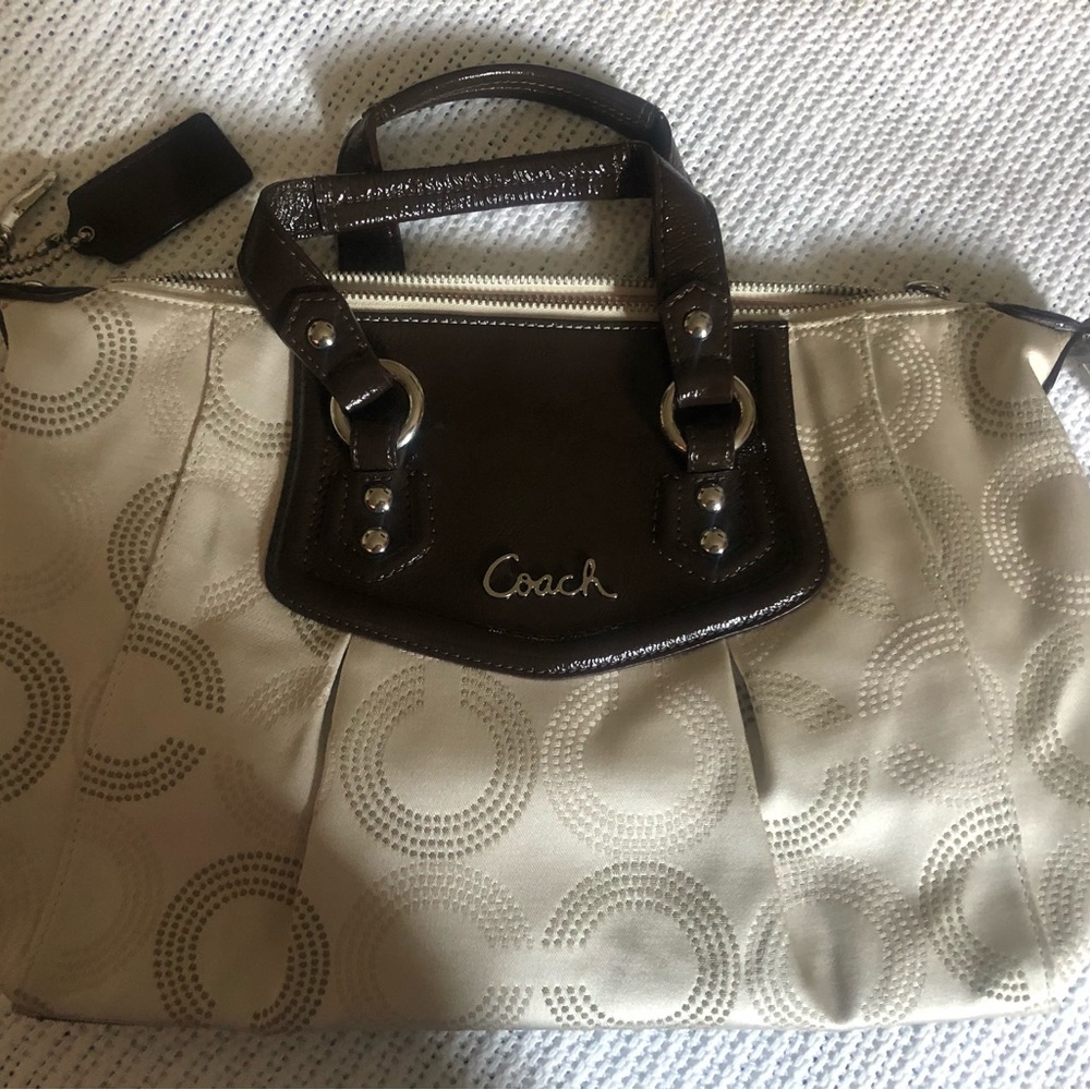 Coach dotted op art satchel bag